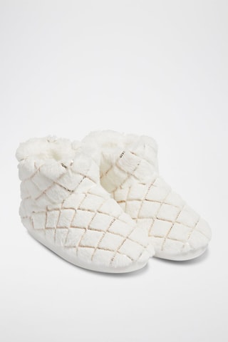 Pantoufles montantes fourrées Maely - Ecru
