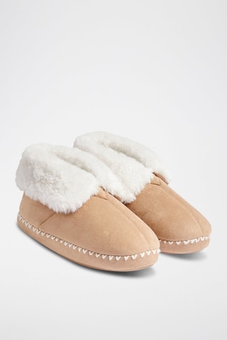 Pantoufles montantes fourrées Millia - Beige