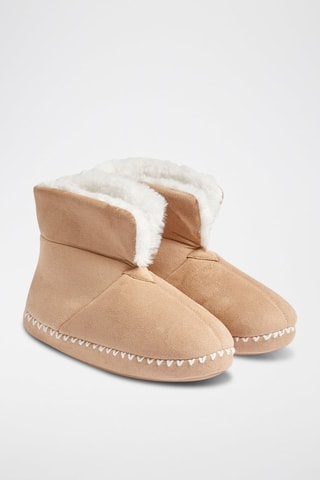 Pantoufles montantes fourrées Millia - Beige