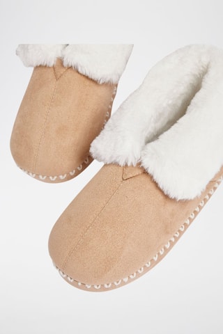Pantoufles montantes fourrées Millia - Beige
