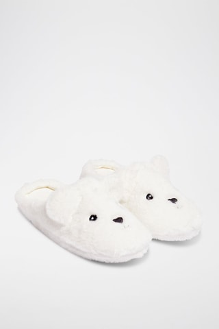 Chaussons à oreilles Glenda - Ecru