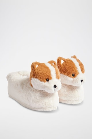 Pantoufles à oreilles Gabin - Ecru