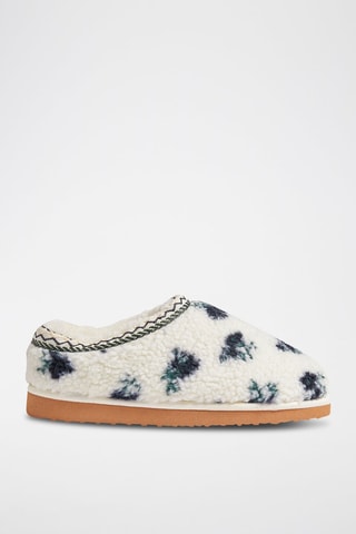 Pantoufles fourrées Willan - Ecru et noir