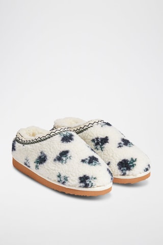 Pantoufles fourrées Willan - Ecru et noir