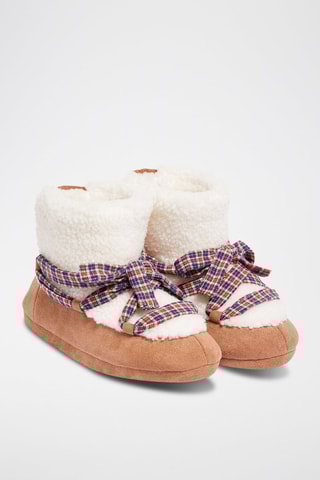 Pantoufles montantes fourrées Gabi - Beige