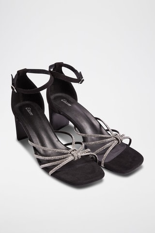 Sandales à talons Ilanga - Noir et argenté