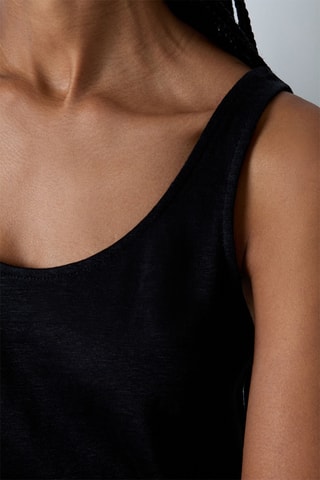 Débardeur de pyjama en lin Josie - Noir