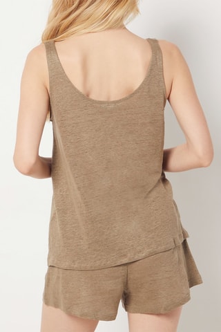 Débardeur de pyjama en lin Josie - Kaki