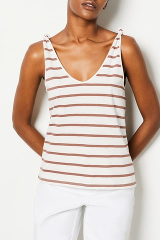 Débardeur Cilino - Blanc et marron