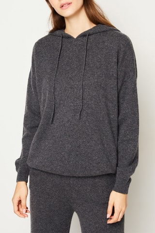 Pull en cachemire à capuche  - Warm Premium -  Anthracite