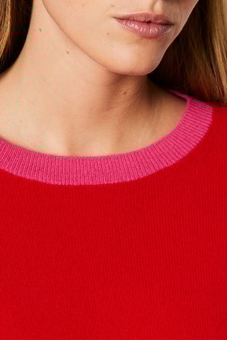 Pull en cachemire France - Rouge et rose