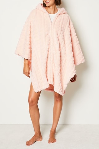 Poncho à capuche Marka - Rose poudré