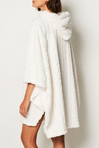Poncho à capuche Mariany - Ecru