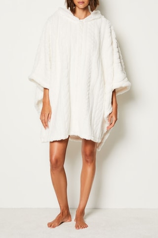 Poncho à capuche Mariany - Ecru