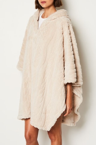 Poncho à capuche Mariany - Beige