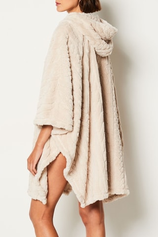 Poncho à capuche Mariany - Beige