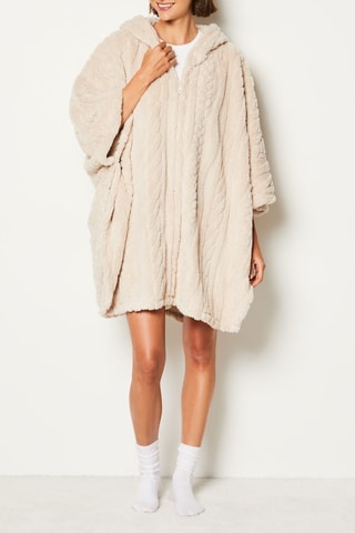 Poncho à capuche Mariany - Beige