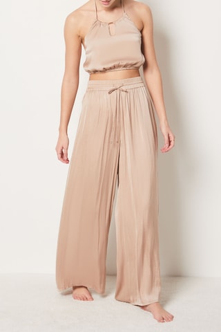 Pantalon taille haute - Beige
