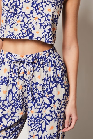 Pantalon Baya - Bleu électrique et blanc