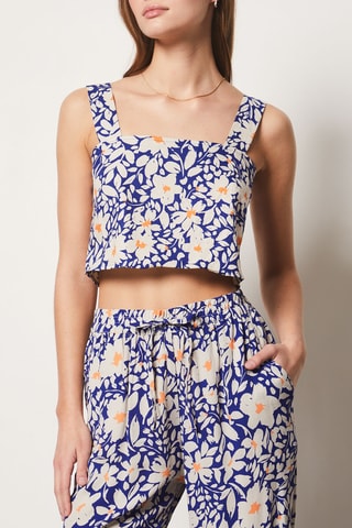 Pantalon Baya - Bleu électrique et blanc