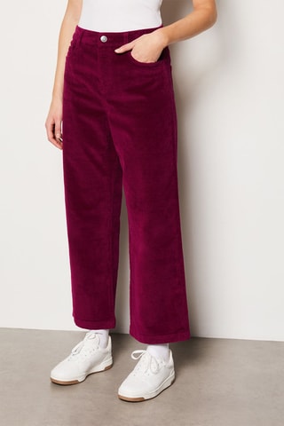 Pantalon en velours taille haute Letizia - Violet