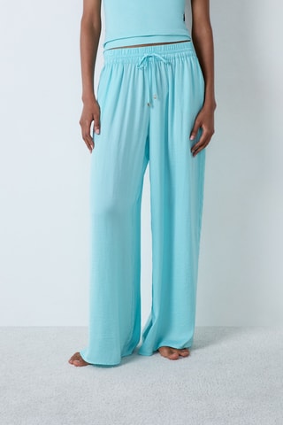 Pantalon taille haute Cheeta - Turquoise