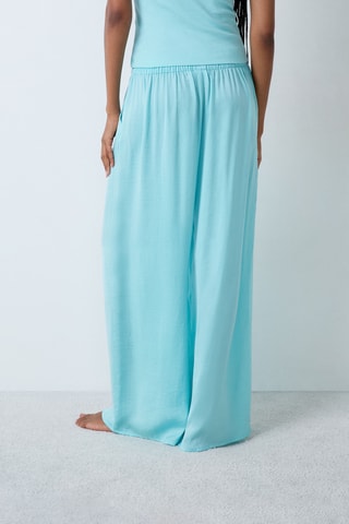 Pantalon taille haute Cheeta - Turquoise