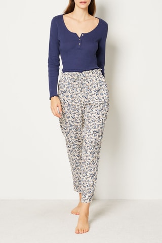 Pantalon Loutsi - Bleu marine et blanc
