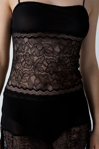 Chemise de nuit sans manches  - Modern Graphic -  Noir