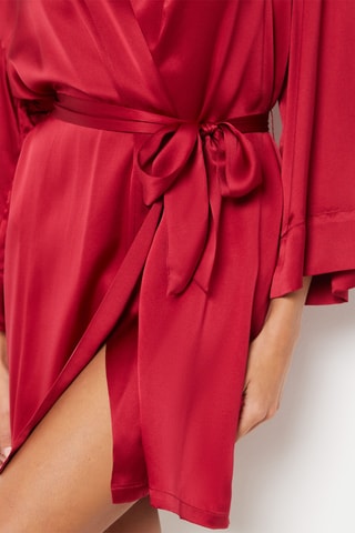 Déshabillé en soie Pearly - Rouge