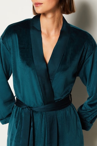 Déshabillé  - Warmy Chic -  Bleu canard