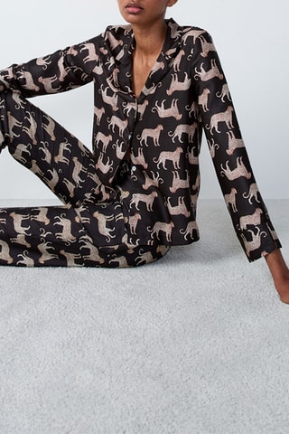 Chemise de pyjama Panthère - Noir