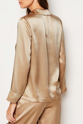 Chemise de pyjama en soie Pearly - Saumon