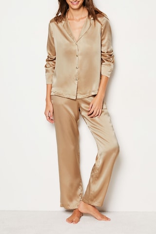 Chemise de pyjama en soie Pearly - Saumon