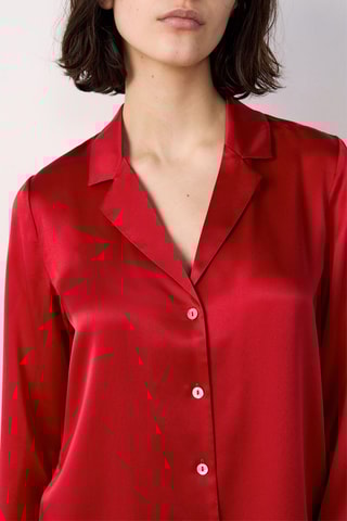 Chemise de pyjama en soie Pearly - Rouge