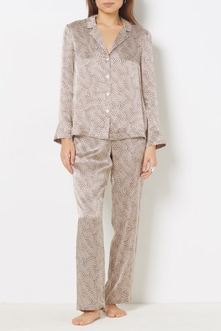 Chemise de pyjama en soie Pearly - Marron