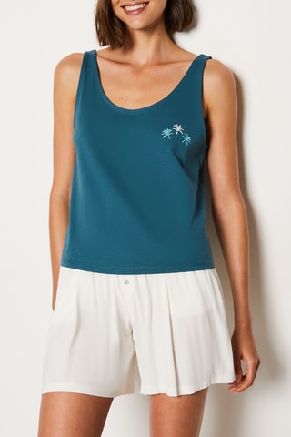 Débardeur de pyjama - Bleu canard