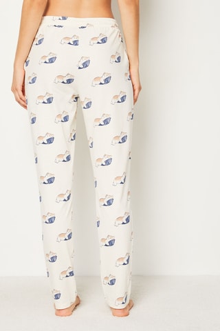 Pantalon de pyjama Lovy - Blanc et bleu marine