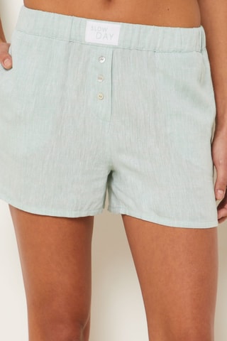 Short de pyjama en lin Justine - Vert d’eau