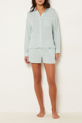 Short de pyjama en lin Justine - Vert d’eau
