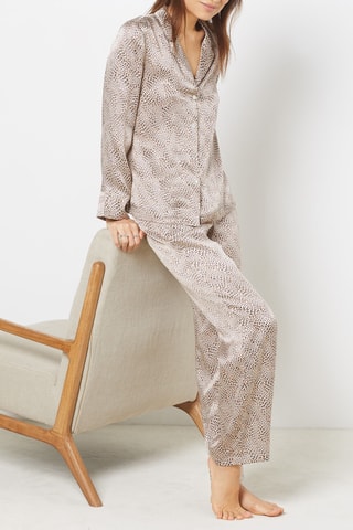 Pantalon de pyjama en soie Pearly - Marron