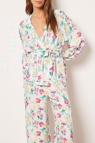 Pantalon de pyjama taille haute Orchid - Blanc