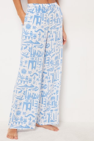 Pantalon de pyjama  - Greek Salad -  Blanc et bleu