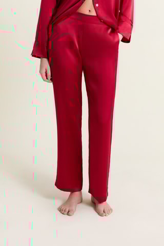 Pantalon de pyjama en soie Pearly - Rouge