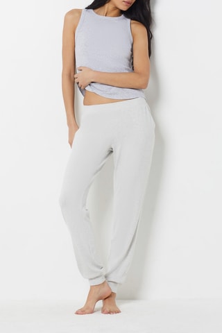 Jogging de pyjama taille haute Hollie - Gris clair