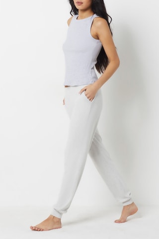 Jogging de pyjama taille haute Hollie - Gris clair