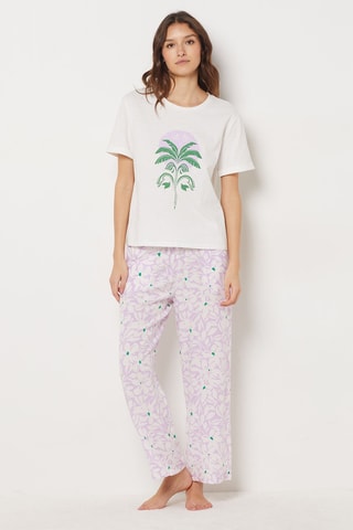 Pantalon de pyjama  - Palm Resort -  Lilas