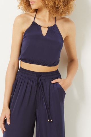 Top Blue Amalfi Cheeta - Bleu nuit