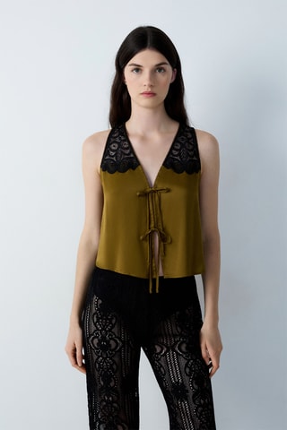 Top sans manches  - Modern Graphic -  Kaki