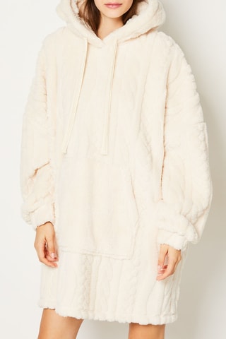 Robe sweat à capuche Maryme - Ecru